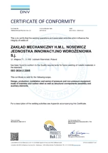 Certyfikat HML Nosewicz