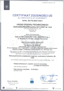 Certificate for HML Nosewicz 11