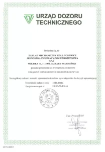 Certificate for HML Nosewicz 5